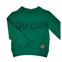 BLUZA ZIELONA Z FALBANKĄ