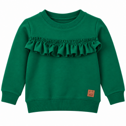 BLUZA ZIELONA Z FALBANKĄ